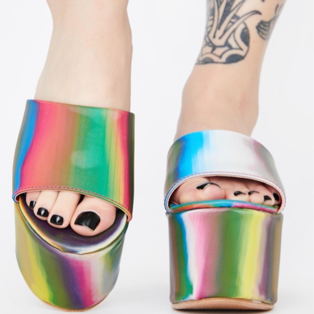 Dolls Kill platform holographic shoes! NEVER WORN!